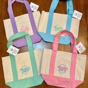 Trader Joe’s LIMITED EDITION Spring Tote bags - pink/green/blue/purple